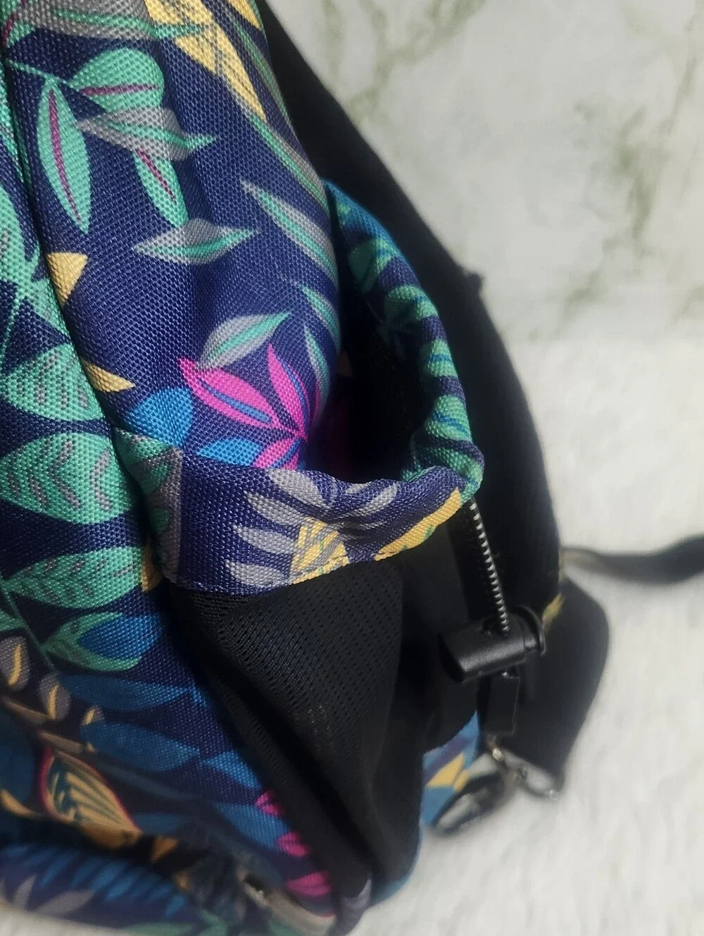 Multi Pocket Tropical Leaves Sling Bag